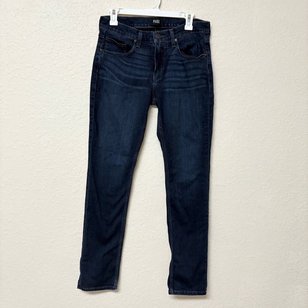 Paige Jeans Mens Size 30x32 Blue Federal Slim Stretch Denim Dark Wash